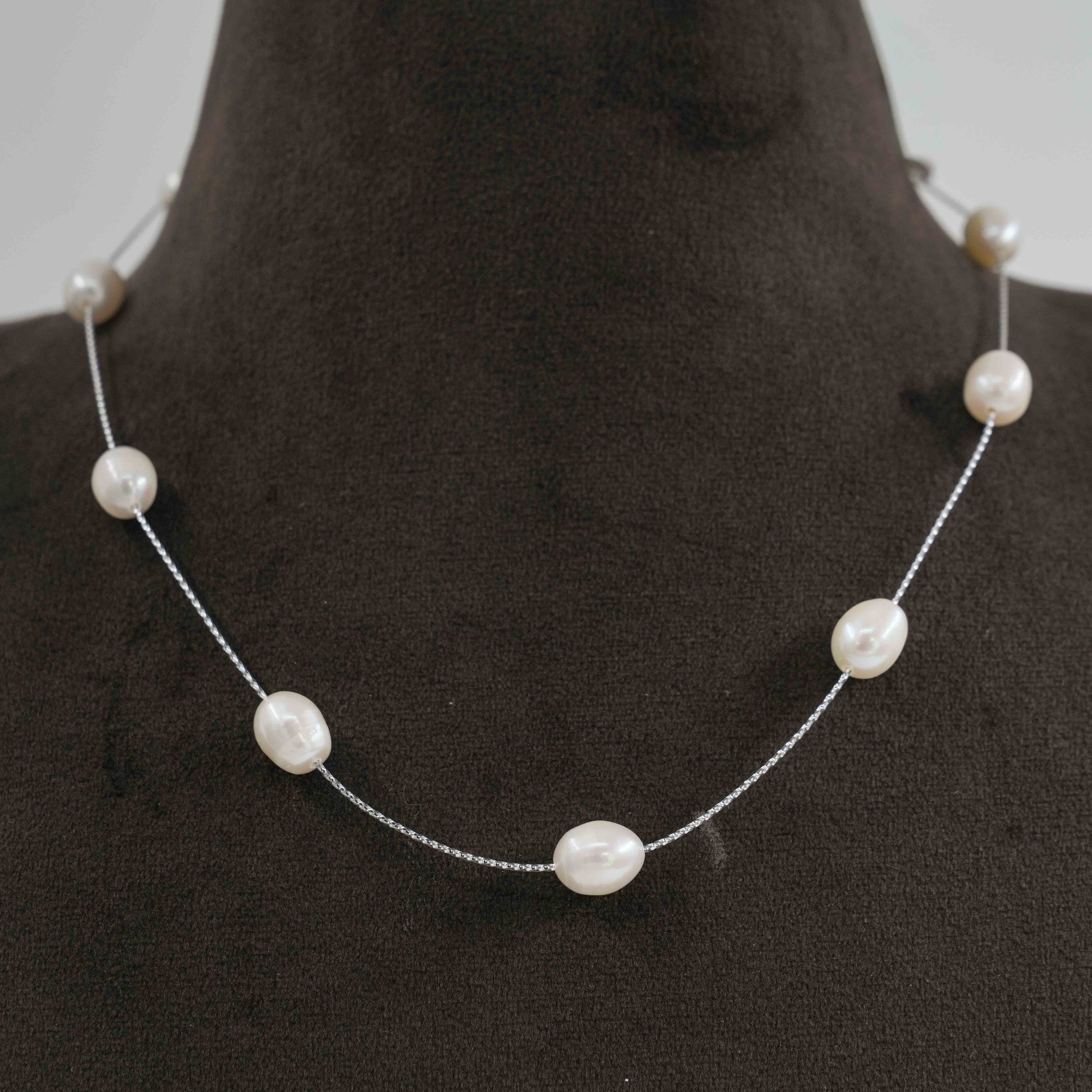 The Pearl Atelier by Kabra Pearls - Single Rice Pearl Fancy Chain